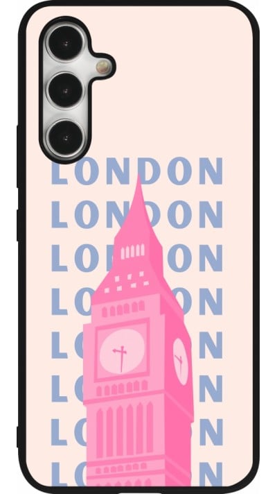 Coque Samsung Galaxy A54 5G - Silicone rigide noir London Pink Print