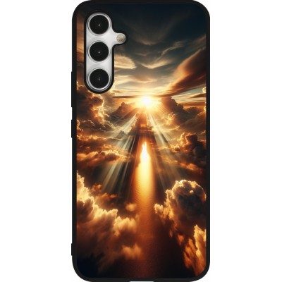 Coque Samsung Galaxy A54 5G - Silicone rigide noir Lueur Céleste Zenith