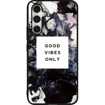 Coque Samsung Galaxy A54 5G - Silicone rigide noir Marble Good Vibes Only