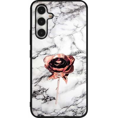 Coque Samsung Galaxy A54 5G - Silicone rigide noir Marble Rose Gold