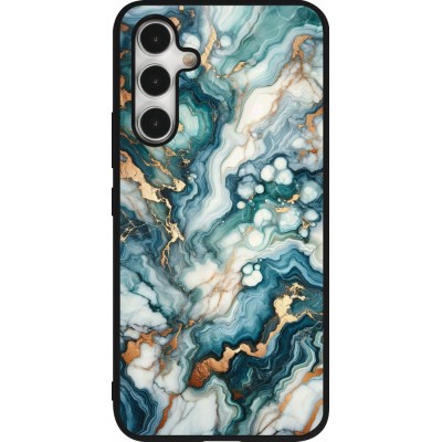 Coque Samsung Galaxy A54 5G - Silicone rigide noir Marbre Vert Bleu Doré