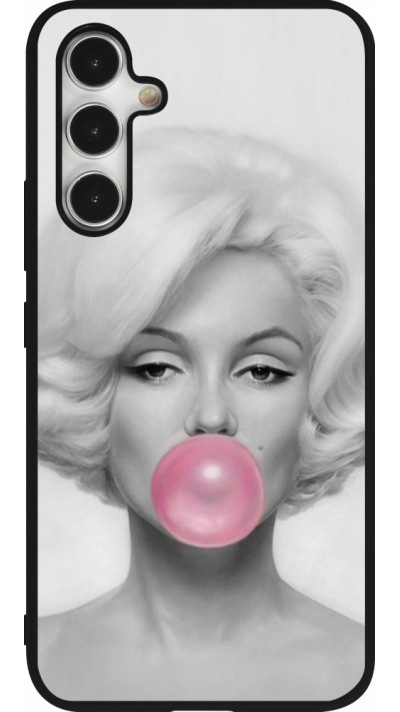 Coque Samsung Galaxy A54 5G - Silicone rigide noir Marilyn Bubble