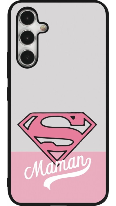 Coque Samsung Galaxy A54 5G - Silicone rigide noir Mom 2024 Super hero maman