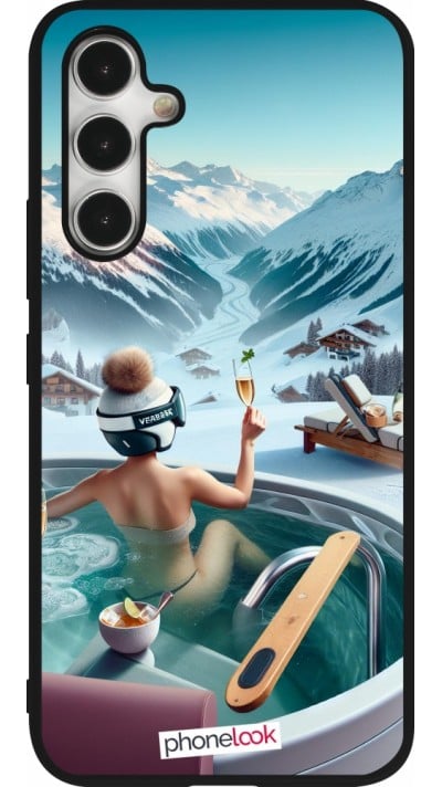 Coque Samsung Galaxy A54 5G - Silicone rigide noir Montagne Glamour Jacuzzi