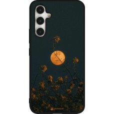 Coque Samsung Galaxy A54 5G - Silicone rigide noir Moon Flowers