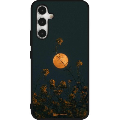 Coque Samsung Galaxy A54 5G - Silicone rigide noir Moon Flowers