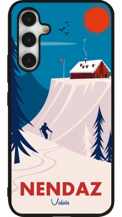 Coque Samsung Galaxy A54 5G - Silicone rigide noir Nendaz Cabane Ski