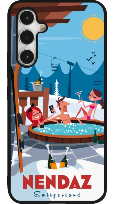 Coque Samsung Galaxy A54 5G - Silicone rigide noir Nendaz Mountain Jacuzzi