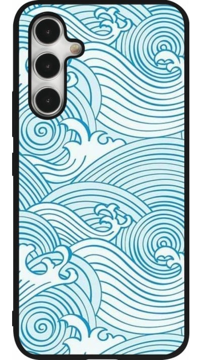 Coque Samsung Galaxy A54 5G - Silicone rigide noir Ocean Waves