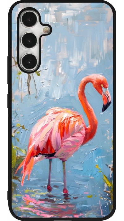 Coque Samsung Galaxy A54 5G - Silicone rigide noir Paint Flamingo