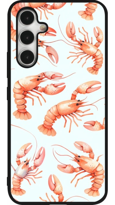 Coque Samsung Galaxy A54 5G - Silicone rigide noir Pattern de homards pastels