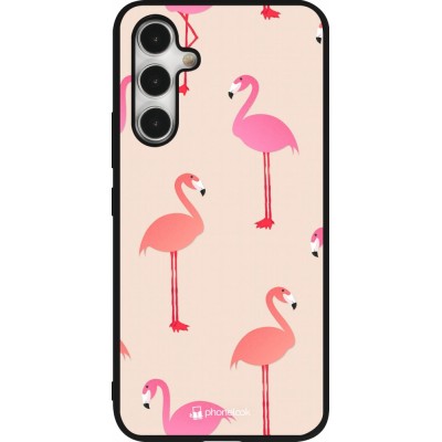 Coque Samsung Galaxy A54 5G - Silicone rigide noir Pink Flamingos Pattern