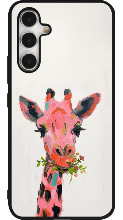 Coque Samsung Galaxy A54 5G - Silicone rigide noir Pink Girafe Paint