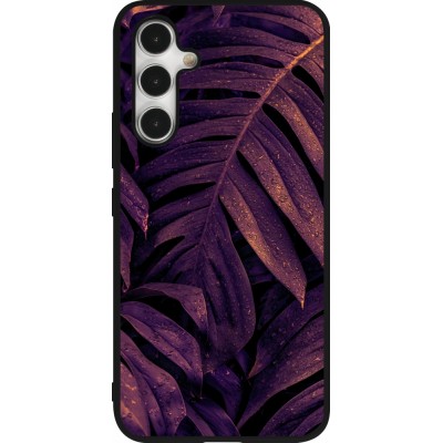 Coque Samsung Galaxy A54 5G - Silicone rigide noir Purple Light Leaves