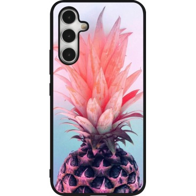 Coque Samsung Galaxy A54 5G - Silicone rigide noir Purple Pink Pineapple