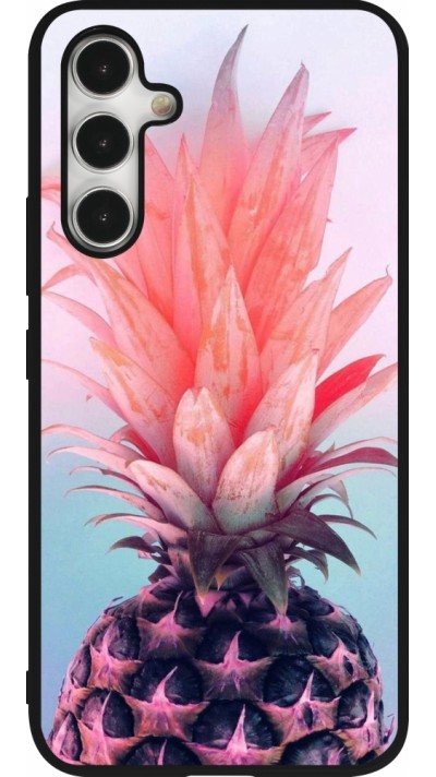 Coque Samsung Galaxy A54 5G - Silicone rigide noir Purple Pink Pineapple