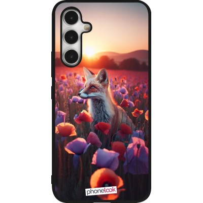 Coque Samsung Galaxy A54 5G - Silicone rigide noir Renard pourpre au crépuscule