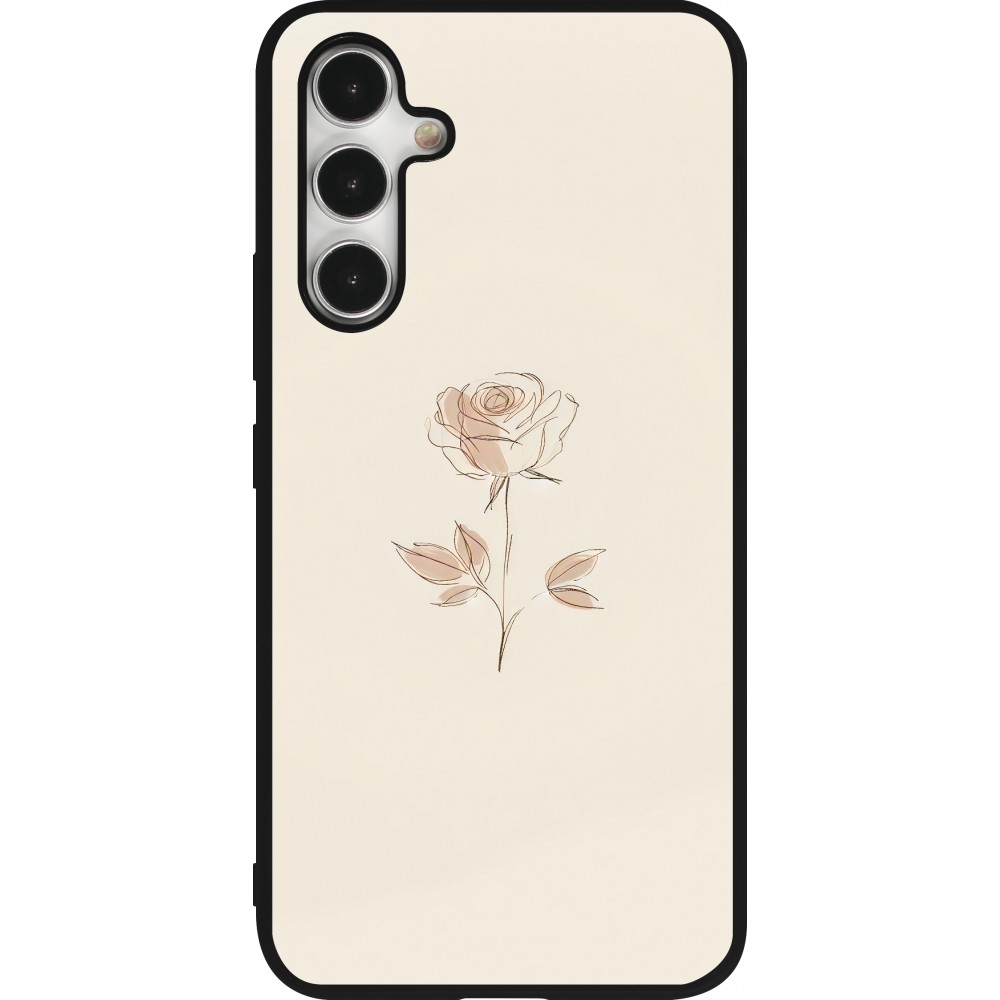 Coque Samsung Galaxy A54 5G - Silicone rigide noir Sable Rose Minimaliste