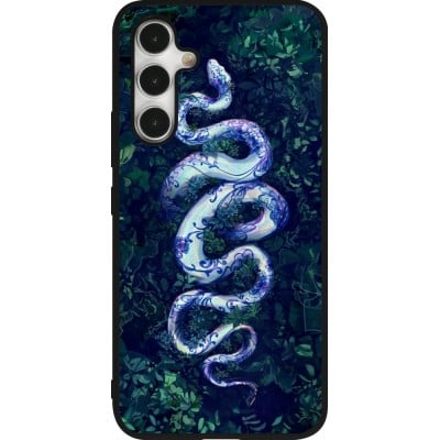 Coque Samsung Galaxy A54 5G - Silicone rigide noir Serpent Blue Anaconda