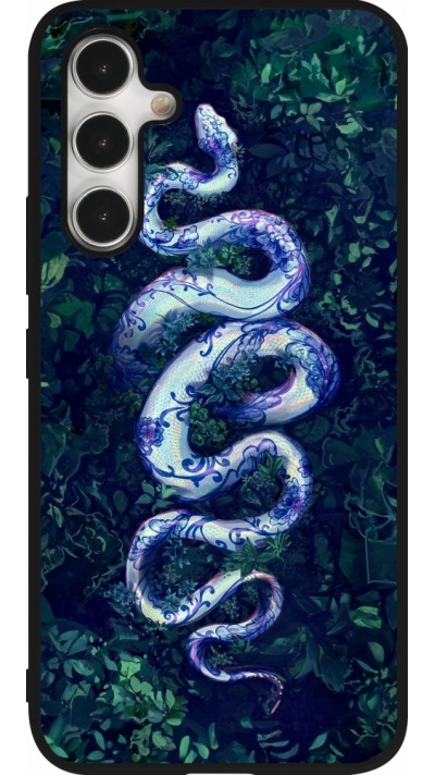 Coque Samsung Galaxy A54 5G - Silicone rigide noir Serpent Blue Anaconda