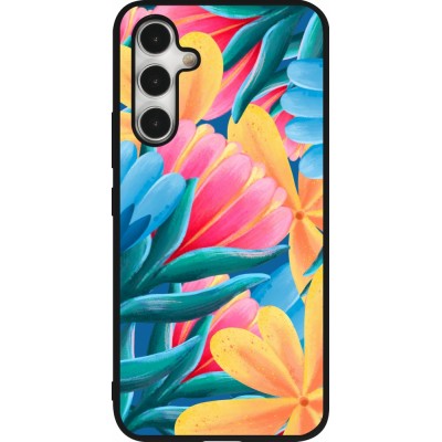 Coque Samsung Galaxy A54 5G - Silicone rigide noir Spring 23 colorful flowers