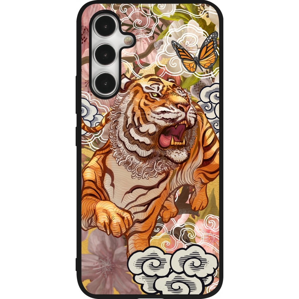 Samsung Galaxy A54 Case Hülle - Silikon schwarz Spring 23 japanese tiger