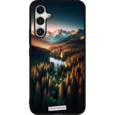 Coque Samsung Galaxy A54 5G - Silicone rigide noir Sunset Forest Lake