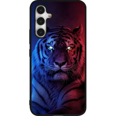 Coque Samsung Galaxy A54 5G - Silicone rigide noir Tiger Blue Red