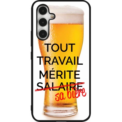 Coque Samsung Galaxy A54 5G - Silicone rigide noir Tout travail mérite sa bière