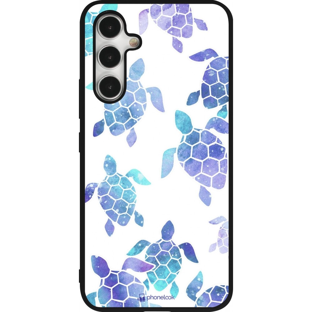 Coque Samsung Galaxy A54 5G - Silicone rigide noir Turtles pattern watercolor