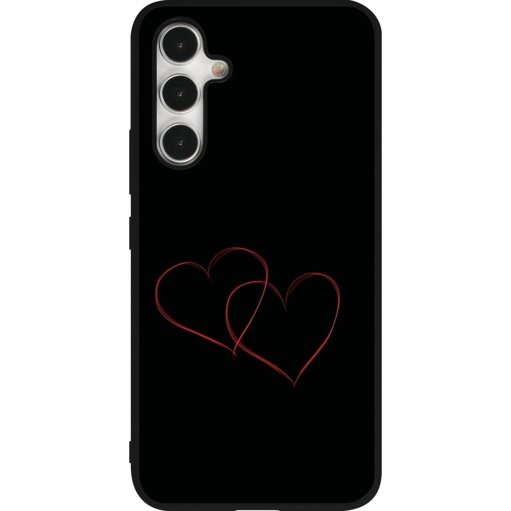 Coque Samsung Galaxy A54 5G - Silicone rigide noir Valentine 2023 attached heart