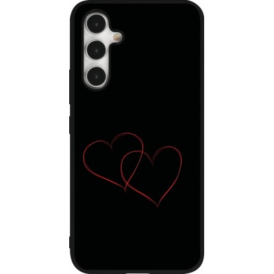 Coque Samsung Galaxy A54 5G - Silicone rigide noir Valentine 2023 attached heart