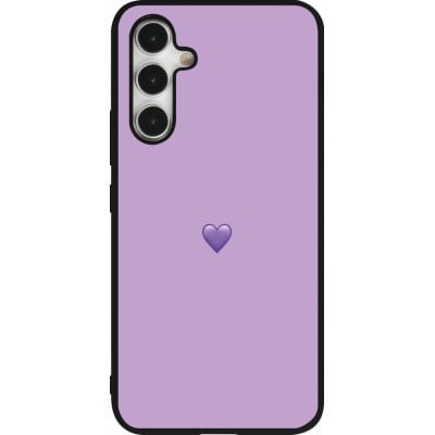 Coque Samsung Galaxy A54 5G - Silicone rigide noir Valentine 2023 purpule single heart