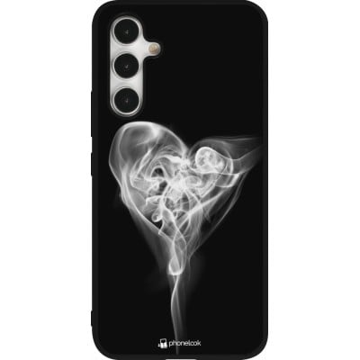 Coque Samsung Galaxy A54 5G - Silicone rigide noir Valentine 2022 Black Smoke