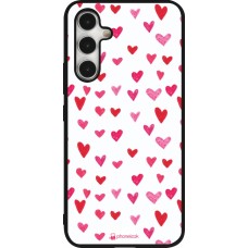 Coque Samsung Galaxy A54 5G - Silicone rigide noir Valentine 2022 Many pink hearts