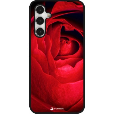 Coque Samsung Galaxy A54 5G - Silicone rigide noir Valentine 2022 Rose