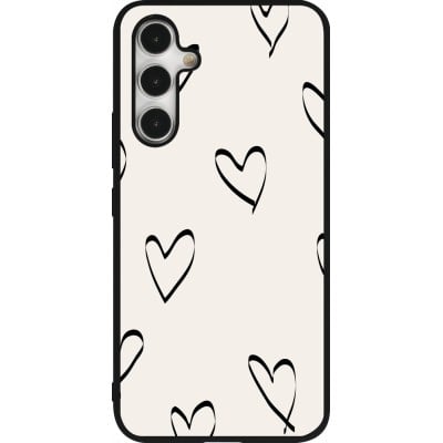 Coque Samsung Galaxy A54 5G - Silicone rigide noir Valentine 2023 minimalist hearts