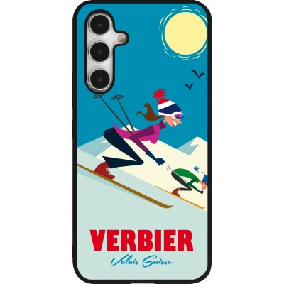 Coque Samsung Galaxy A54 5G - Silicone rigide noir Verbier Ski Downhill