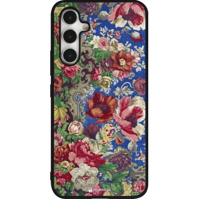 Coque Samsung Galaxy A54 5G - Silicone rigide noir Vintage Art Flowers