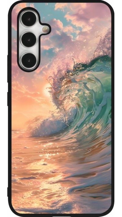 Coque Samsung Galaxy A54 5G - Silicone rigide noir Wave Sunset