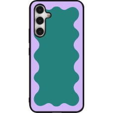 Coque Samsung Galaxy A54 5G - Silicone rigide noir Wavy Rectangle Green Purple