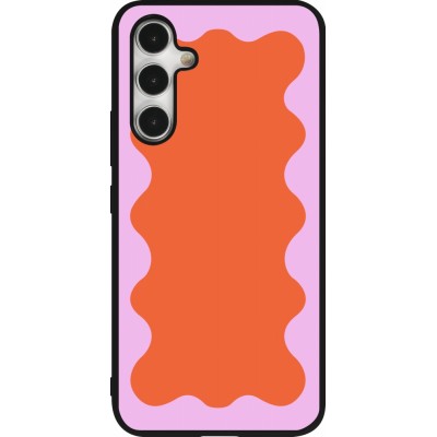 Coque Samsung Galaxy A54 5G - Silicone rigide noir Wavy Rectangle Orange Pink