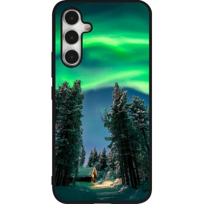 Coque Samsung Galaxy A54 5G - Silicone rigide noir Winter 22 Northern Lights