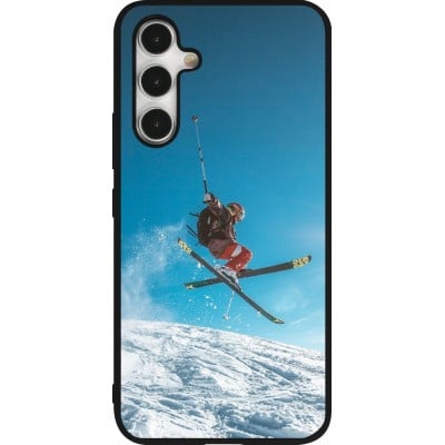 Coque Samsung Galaxy A54 5G - Silicone rigide noir Winter 22 Ski Jump