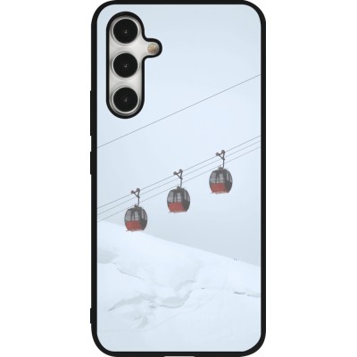 Coque Samsung Galaxy A54 5G - Silicone rigide noir Winter 22 ski lift