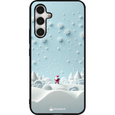 Coque Samsung Galaxy A54 5G - Silicone rigide noir Noël 2023 Petit Père Flocon