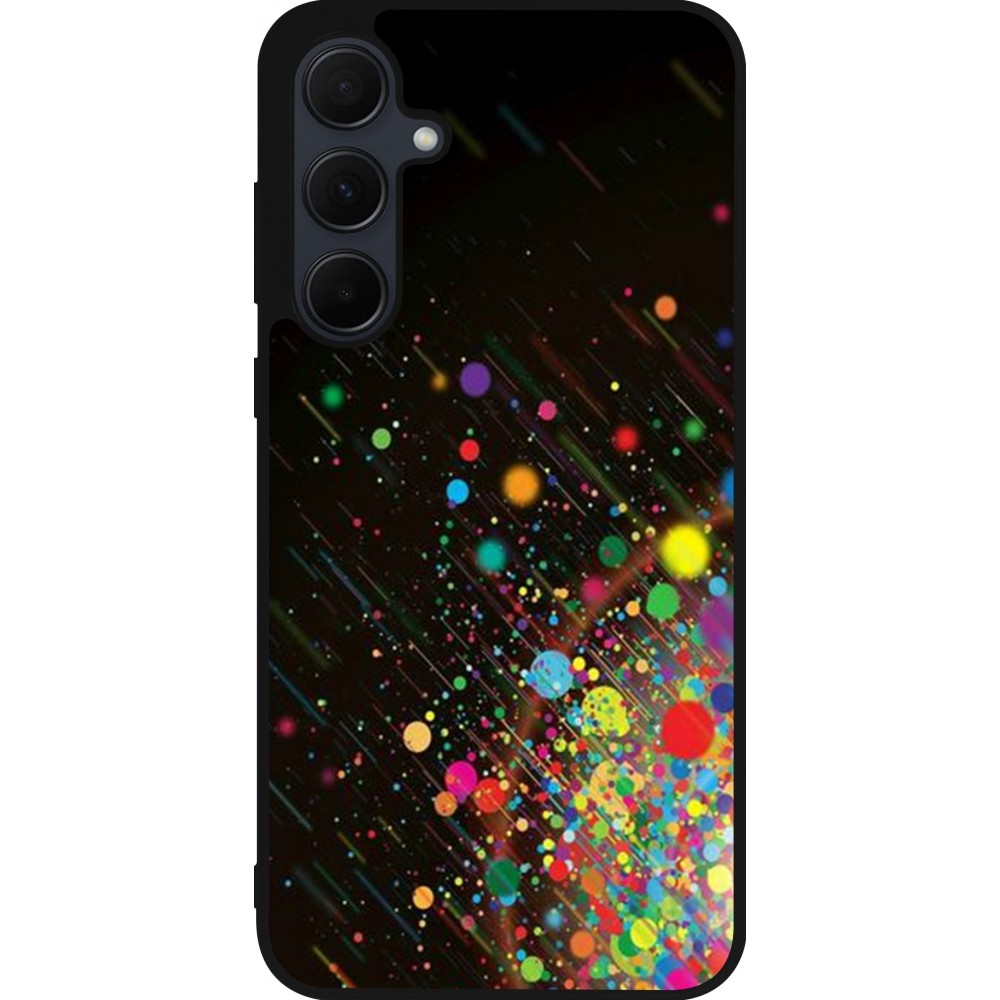 Coque Samsung Galaxy A55 5G - Silicone rigide noir Abstract Bubble Lines