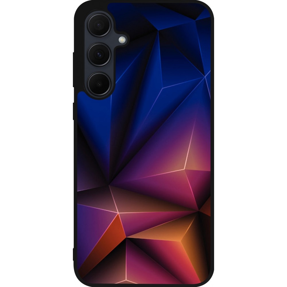 Coque Samsung Galaxy A55 5G - Silicone rigide noir Abstract Triangles 