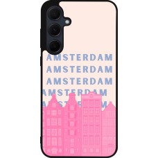 Coque Samsung Galaxy A55 5G - Silicone rigide noir Amsterdam Pink Print