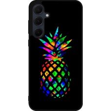 Samsung Galaxy A55 5G Case Hülle - Silikon schwarz Ananas Multi-colors